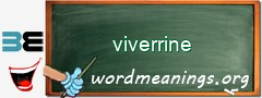 WordMeaning blackboard for viverrine